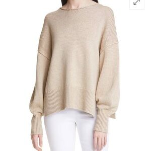 NWOT THEORY Chunky Slit Hem Sweater - Light Oat